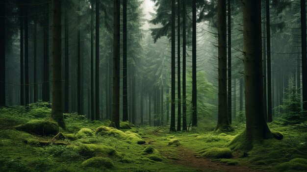 Photo forêt de contes de fées européenne enchanteuse paysage atmosphérique photoréaliste de 8k