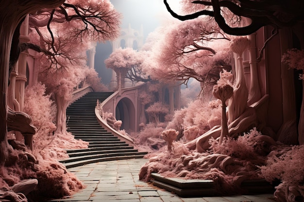 Photo la forêt enchantée fuzz peach couleur de l'année 2024 illustration