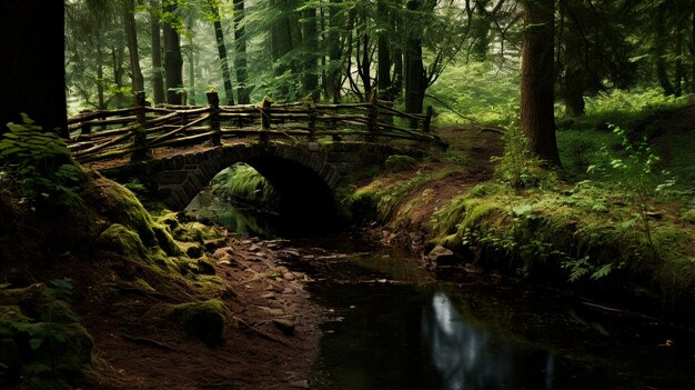 forêt fantastique avec rivière