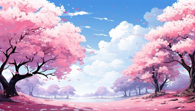 forêt de fleurs de cerisier