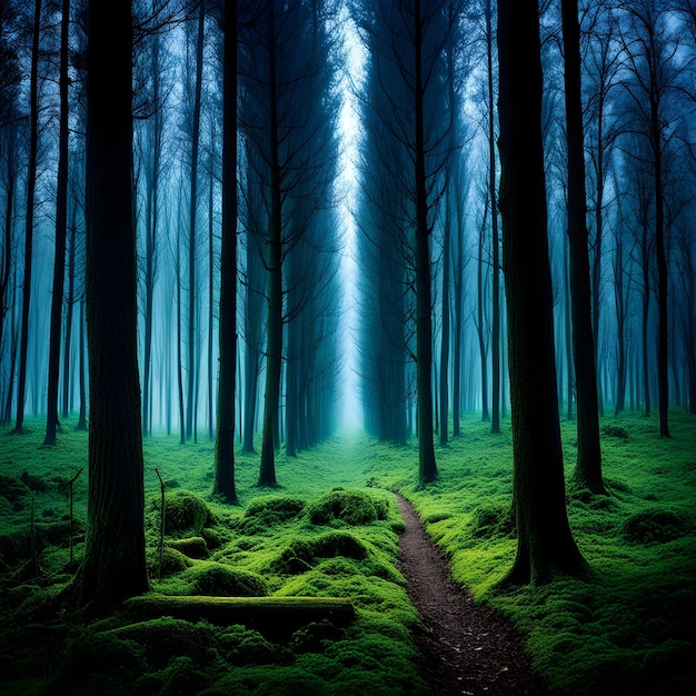 Une forêt mystérieuse.