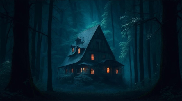 Forêt nocturne effrayante pour les projets d'Halloween