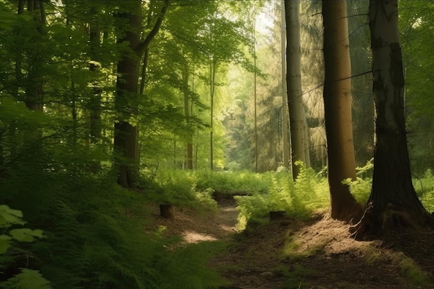 Forêt paisible et tranquille avec seulement les sons de la nature entendus