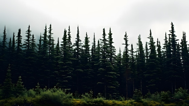 Une forêt pittoresque et un ciel étendu