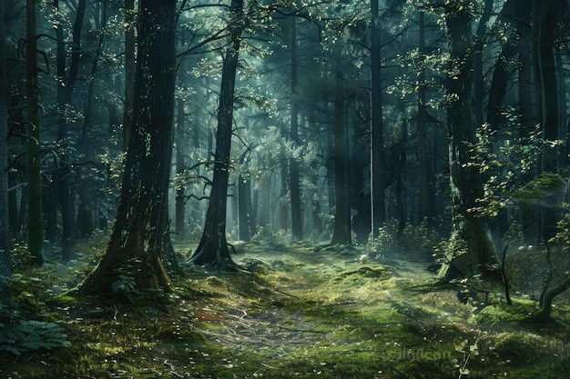 forêt sombre panorama paysage fantastique