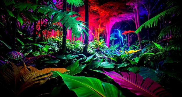 Photo une forêt tropicale mystique.