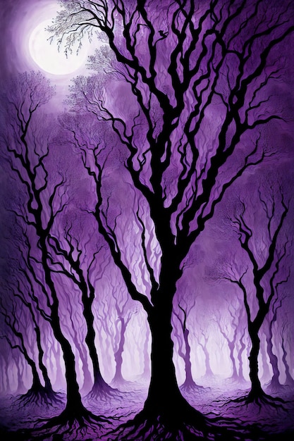 Forêt violet foncé