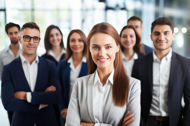 Photo un formateur d'affaires inspire un séminaire de groupe