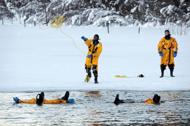 Photo formation au sauvetage sur glace