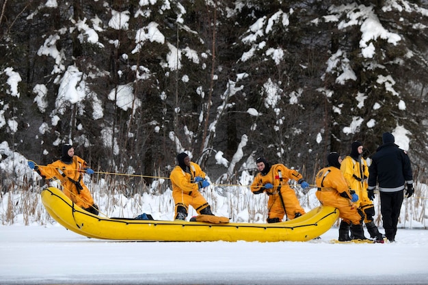 Photo formation au sauvetage sur glace