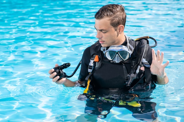 Formation de l'homme avant la plongée sous-marine