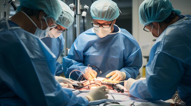 Photo une formation médicale avec des médecins et des étudiants