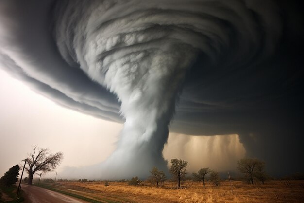 Formation de tornades dans différentes conditions météorologiques pluie neige grêle