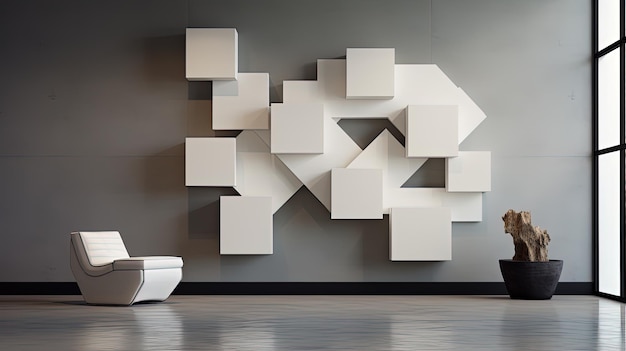 Photo formations cubiques avec un design moderne et minimaliste dégagant simplicité et élégance