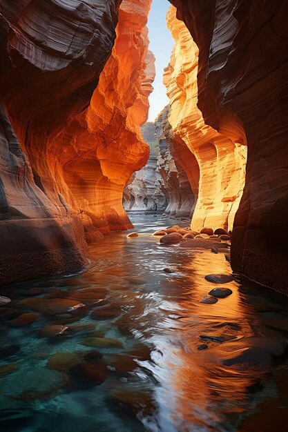 Photo des formations fantastiques de grès orange dans le canyon d'antelope