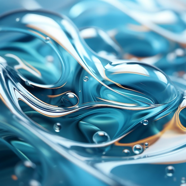 Formations fascinantes de gouttelettes d'eau en 3D
