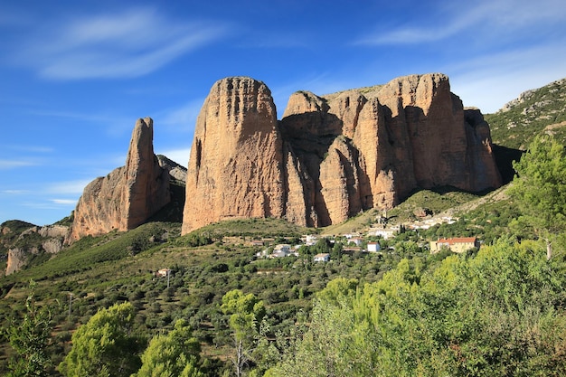 Formations géologiques de Mallos de Riglos à Huesca Espagne