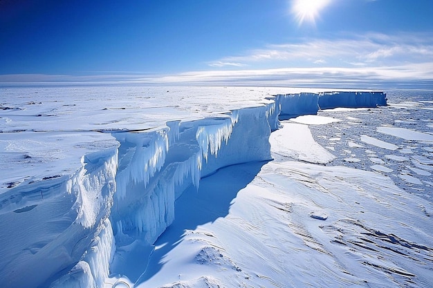 Formations de glace sur le pôle nord dans l'océan