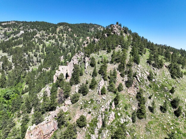 Les formations rocheuses des flatirons au parc Chautauqua près de Boulder Colorado, images K de haute qualité