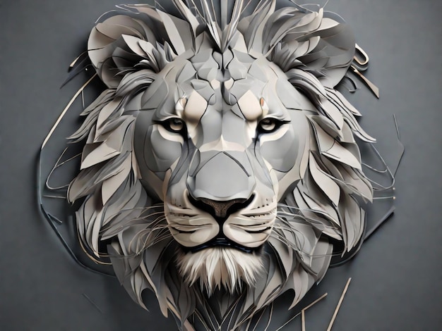 forme abstraite du visage de lion utilisation parfaite