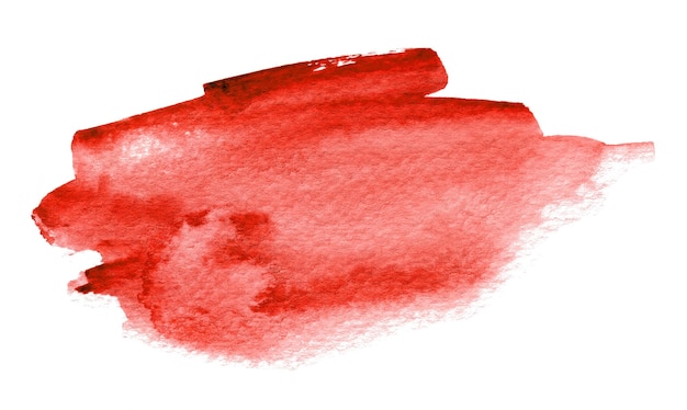 Forme aquarelle rouge isolé sur blanc