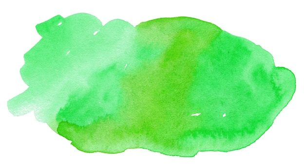 Forme aquarelle verte isolée sur blanc