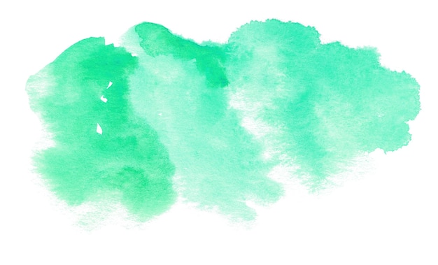 Forme aquarelle verte isolée sur blanc