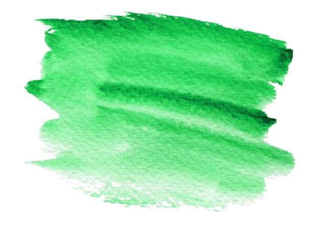 Forme aquarelle verte isolée sur blanc