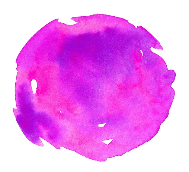 Forme aquarelle violet isolé sur blanc