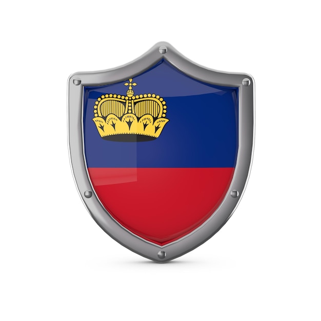 Forme de bouclier en métal de concept de sécurité du Liechtenstein avec le drapeau national