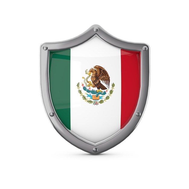 Forme de bouclier en métal de concept de sécurité du Mexique avec le drapeau national