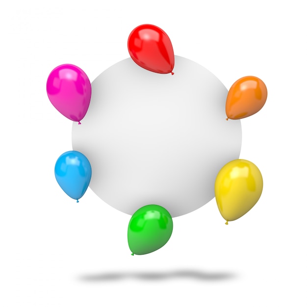 Forme de cercle insigne vierge avec des ballons