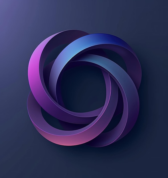 Forme circulaire violette et bleue sur fond sombre