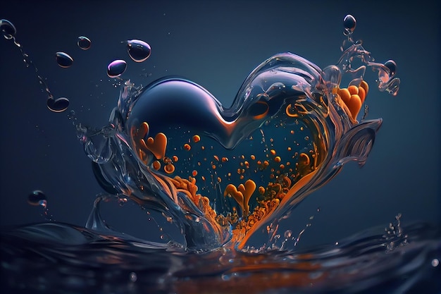 Forme de coeur sur watergenerative ai