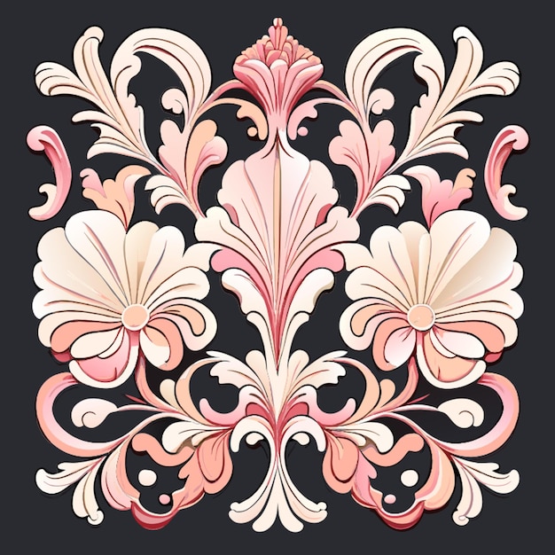 forme de corps baroque florale isolée motif ethnique fait à la main illustration détaillée illustration vectorielle