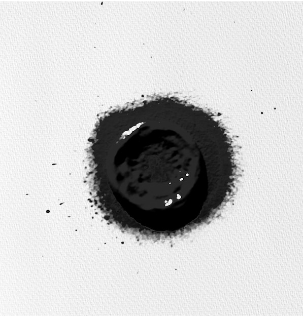 Forme d'encre noire sur la texture du papier aquarelle