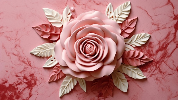 Forme de fleur d'invitation de belles roses AI générative