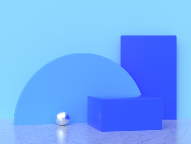 forme géométrique abstraite de mur bleu