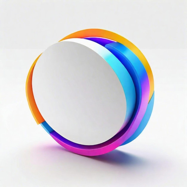 Photo forme isolée colorée 3d avec fond blanc