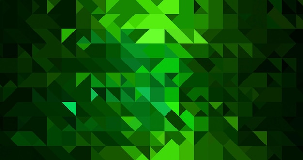 forme de mosaïque verte abstraite triangle polygonal réaliste motif de gradient lumineux brillant sur sombre
