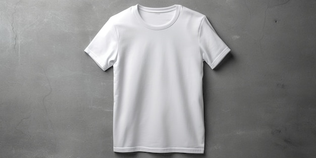 Forme naturelle de modèle de t-shirt blanc vierge pour hommes pour votre maquette de conception pour l'impression générée par l'IA