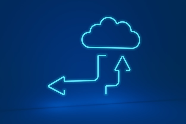 Forme de nuage néon avec flèches haut et bas
