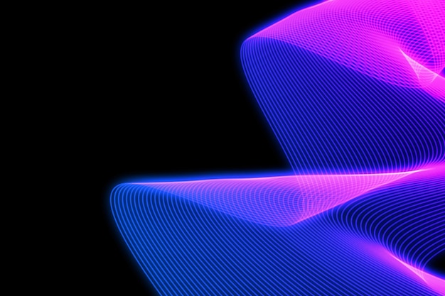 Forme d'onde au néon abstraite dans le style cyberpunk futuriste