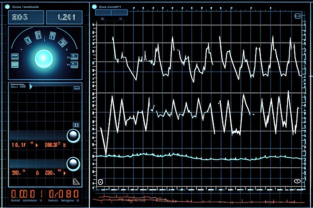 Forme d'onde de l'oscilloscope sur son écran ai génératif