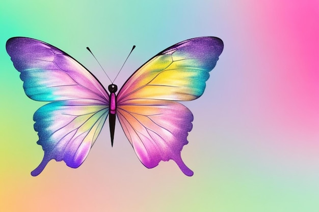 Forme de papillon à gradient flou abstrait en couleur pastel style y2k