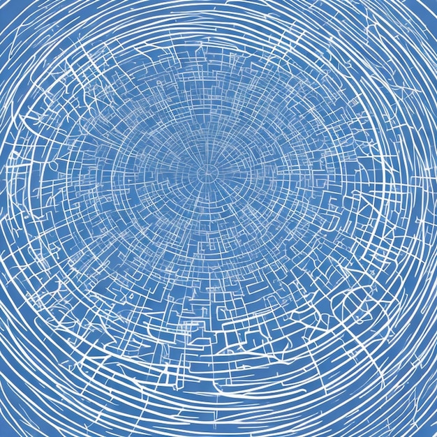 forme ronde géométrique abstraite sur fond bleu dessin deux petits cercles bleus dans le ciel