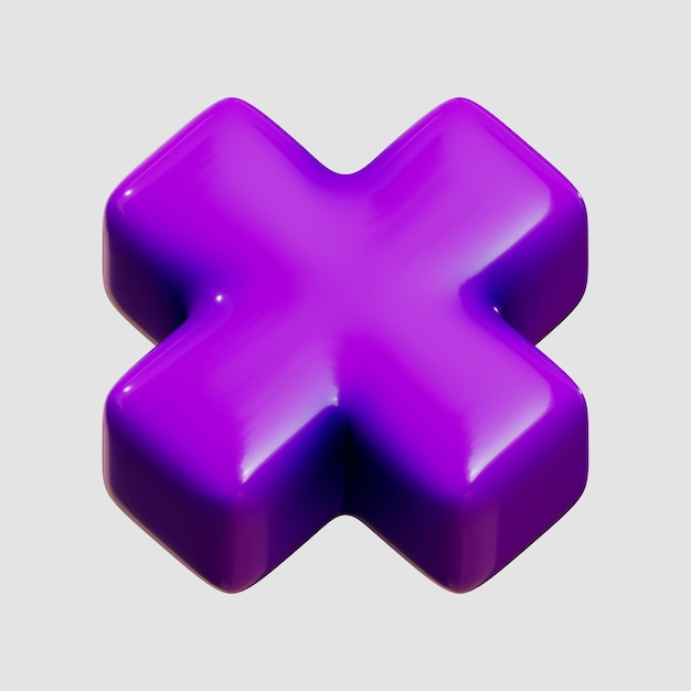 en forme de x violet avec un x violet dessus