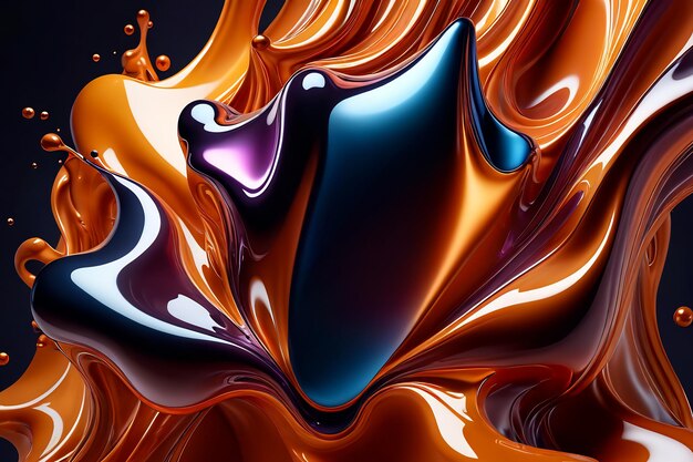 Photo des formes 3d fluides des formes de gradient de couleur fluide des couvertures de modèles holographiques abstraits