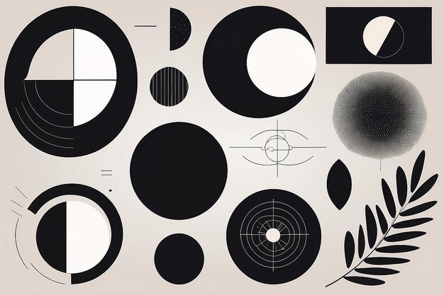 Des formes abstraites brutales des éléments géométriques minimalistes des formes Bauhaus abstraites