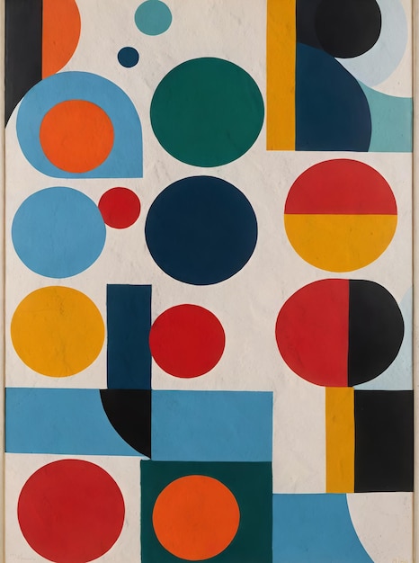 Des formes abstraites, un modèle d'arrière-plan, des formes géométriques imprimables, une peinture moderne du milieu du siècle.